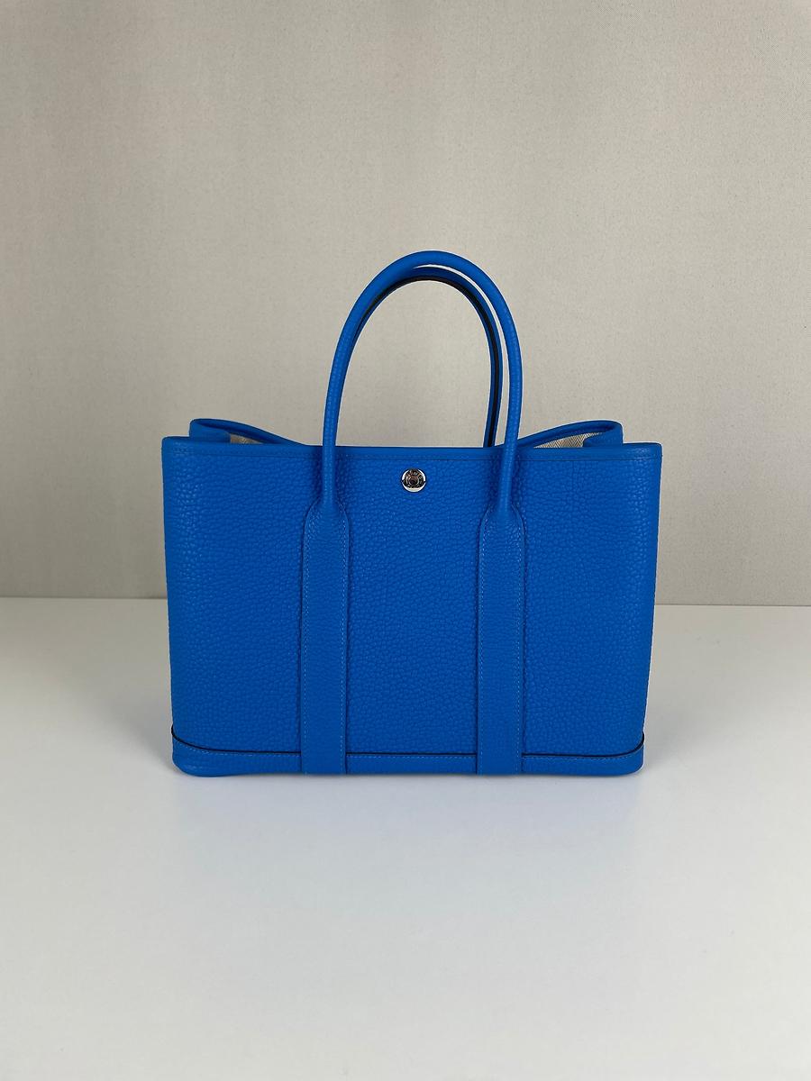 Hermès Garden Party 30 Veau Négonda Bleu hydra