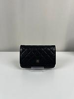 Sac bandoulière Chanel WOC cuir noir bijouterie argentée - Photo 4