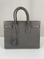 Sac de Jour small en cuir embossé gris Saint Laurent - Photo 4