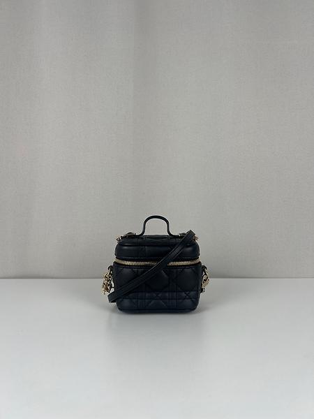 Sac bandoulière Dior mini vanity cuir noir