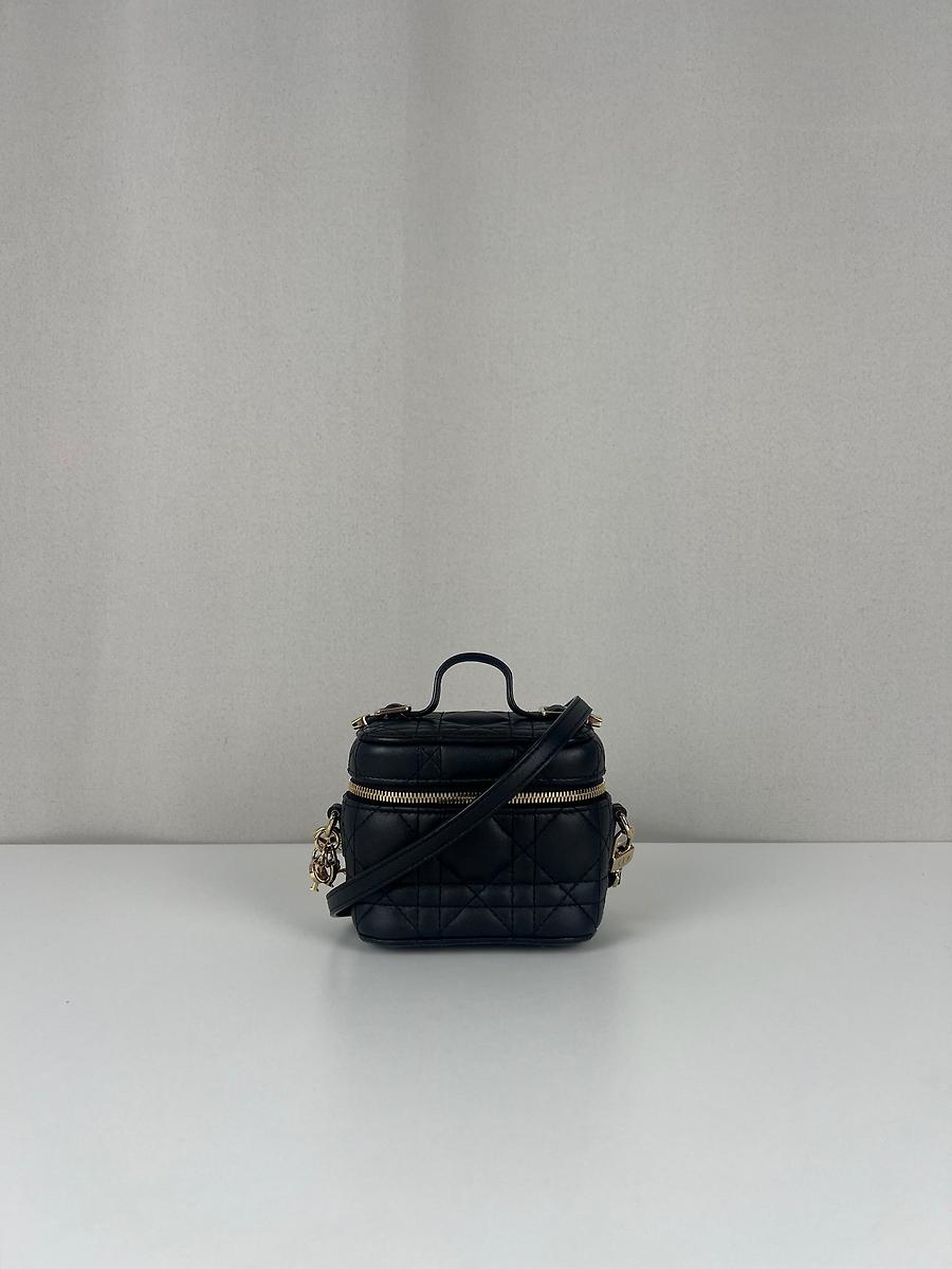 Sac bandoulière Dior mini vanity cuir noir