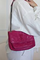 Sac bandoulière Saint Laurent Niki baby rose - Photo 2
