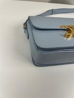 Sac bandoulière Céline Triomphe Teen cuir bleu ciel - Photo 7