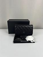 Sac bandoulière Chanel WOC cuir noir bijouterie argentée - Photo 3