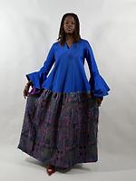 Blue flared dress - Photo 2