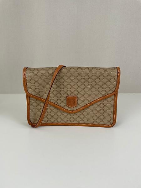 Pochette Céline avec bandoulière Macadam toile beige
