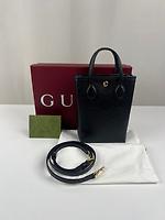 Sac cabas vertical Gucci en cuir noir - Photo 4
