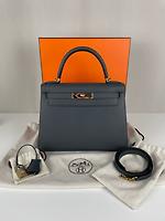 Hermès Kelly 28 Epsom seller Gris misty - Photo 4