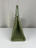 Sac cabas Prada en cuir vert - Photo 5
