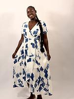 Robe portefeuille bleu blanc - Photo 3