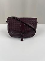 Sac bandoulière Bottega Veneta en cuir Intrecciato bordeaux - Photo 1
