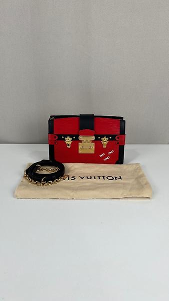 Sac Louis Vuitton petite malle cuir épi rouge
