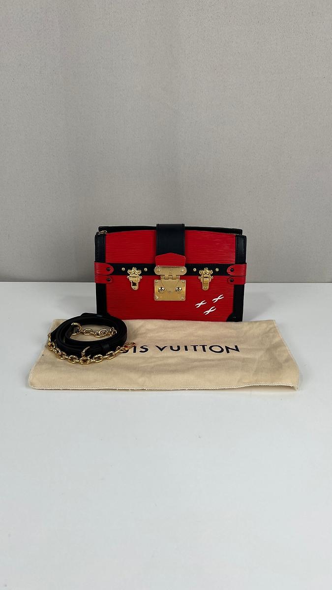 Sac Louis Vuitton petite malle cuir épi rouge