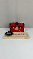 Sac Louis Vuitton petite malle cuir épi rouge - Photo 1
