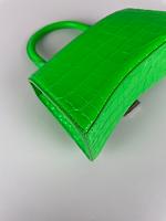 Sac Balenciaga Hourglass cuir embossé vert néon - Photo 10