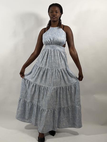 Robe à fleur bleu