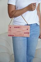 Pochette Chanel pochette tissu rose - Photo 2