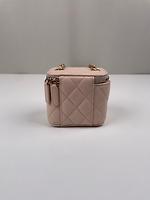 Sac bandoulière Chanel mini vanity cuir rose - Photo 5