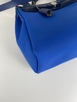 Herbag 31 Hermès en cuir et toile tissu bleu - Photo 10
