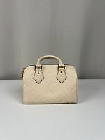 Sac Louis Vuitton Speedy 20 en cuir empreinte beige avec bandoulière - Photo 5