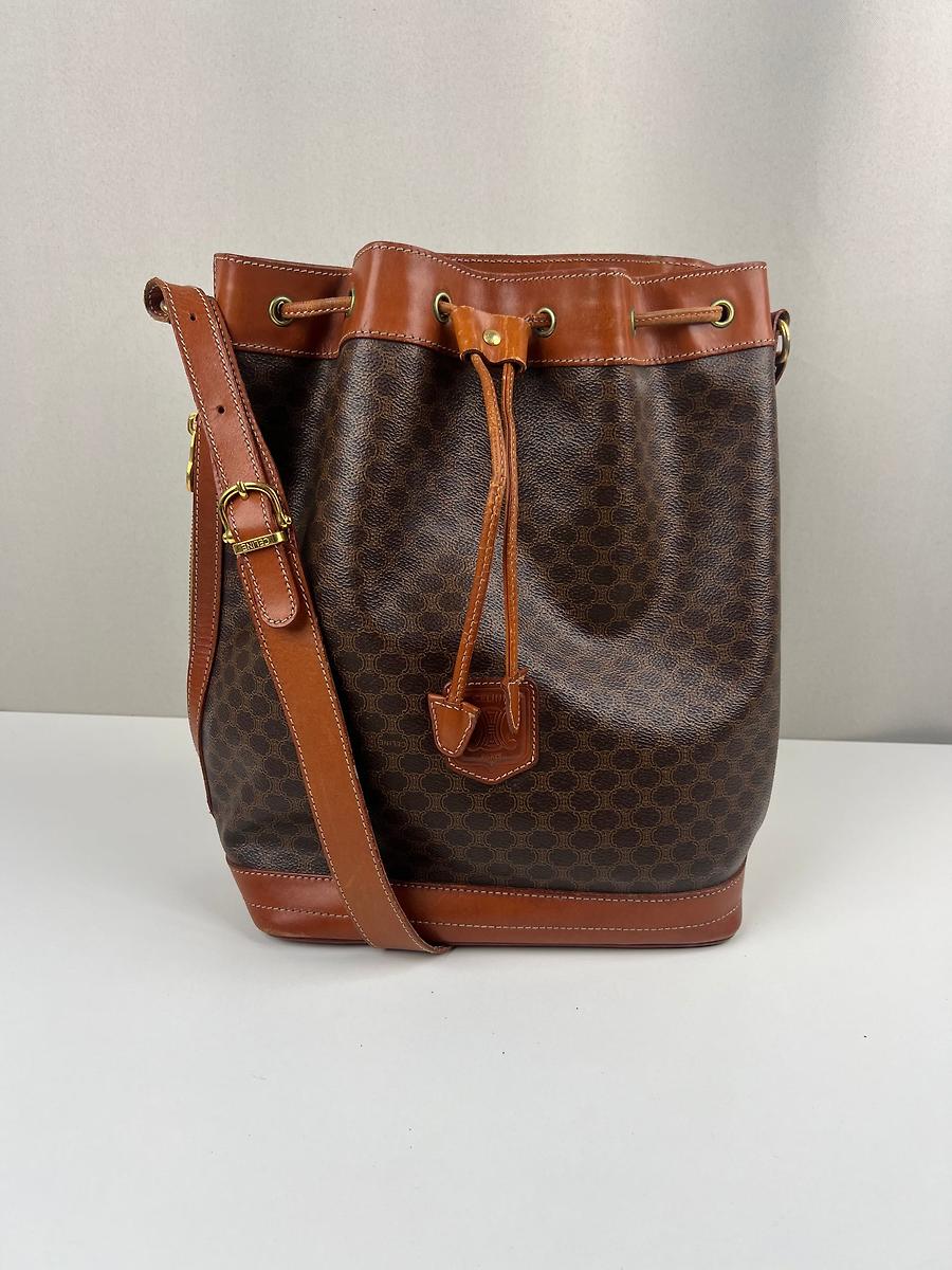 Sac seau Céline toile Macadam marron