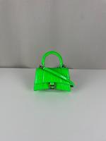 Sac Balenciaga Hourglass cuir embossé vert néon - Photo 1
