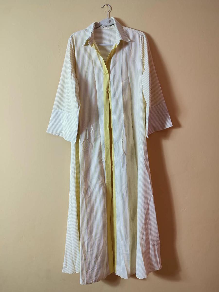Chemise longue - blanche et jaune
