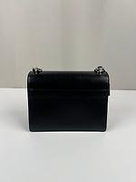 Sac bandoulière Saint Laurent Sunset taille medium cuir noir - Photo 6