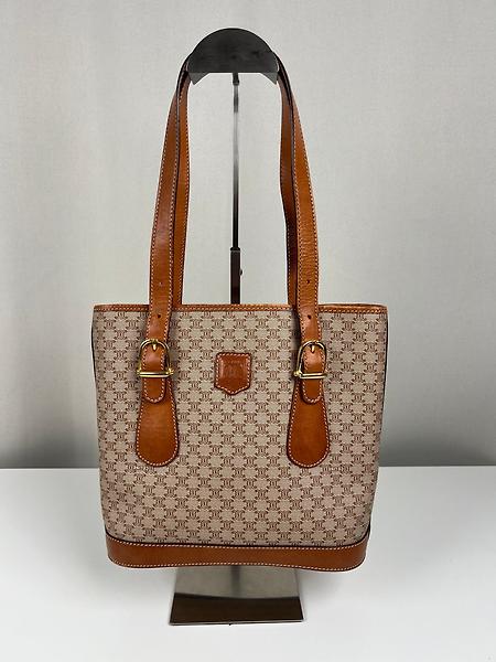 Sac seau Céline en toile macadam beige