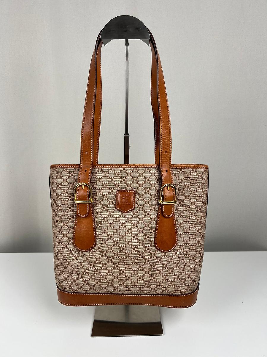 Sac seau Céline en toile macadam beige