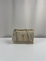 Sac bandoulière Sunset Saint Laurent en cuir beige embossé - Photo 1