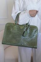 Sac cabas Prada en cuir vert - Photo 2