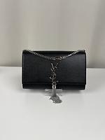 Sac bandoulière Saint Laurent Kate medium cuir noir - Photo 5