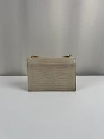 Sac bandoulière Sunset Saint Laurent en cuir beige embossé - Photo 6