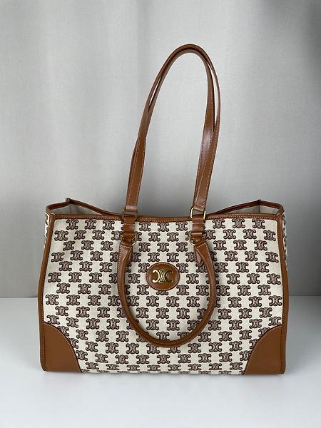 Sac cabas Céline tissu et cuir