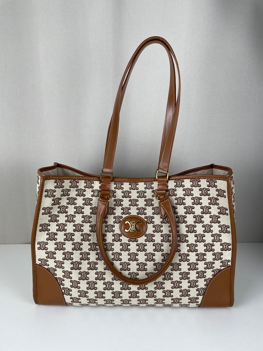 Sac cabas Céline tissu et cuir