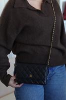 Sac bandoulière Chanel WOC cuir grainé caviar noir - Photo 3