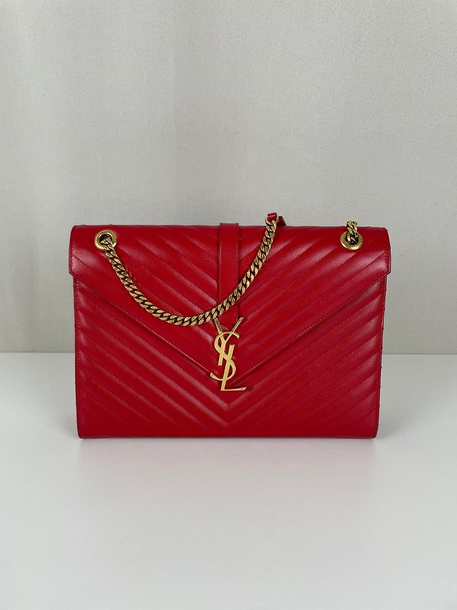 Saint Laurent sac Enveloppe en cuir rouge