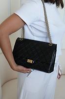 Sac Chanel 2.55 Jumbo en cuir noir bijouterie doré - Photo 3