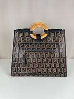 Fendi cabas FF Runaway grand brun et noir - Photo 4