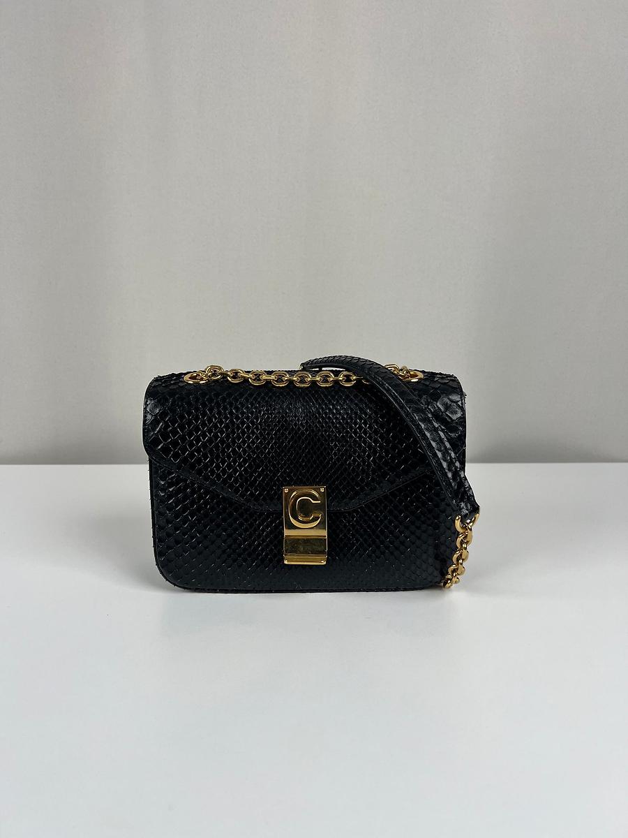 Sac bandoulière Céline C moyen Python Noir