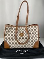 Sac cabas Céline tissu et cuir - Photo 5