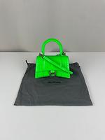 Sac Balenciaga Hourglass cuir embossé vert néon - Photo 2