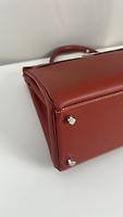 Sac Hermès Kelly 35 cuir Epsom couleur Brique bijouterie argent - Photo 10