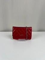 Sac bandoulière Chanel WOC en cuir rouge - Photo 1