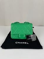 Chanel classique square vert logo entièrement vert - Photo 3