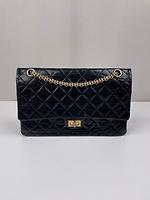 Sac Chanel 2.55 Jumbo en cuir noir bijouterie doré - Photo 1