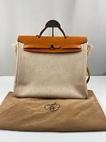 Sac Herbag 39 Hermès beige et marron vintage - Photo 4