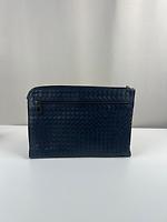 Pochette Bottega Veneta document bleu marine - Photo 3