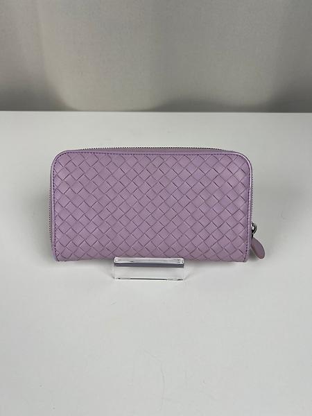 Portefeuille zippé long Bottega Veneta cuir mauve